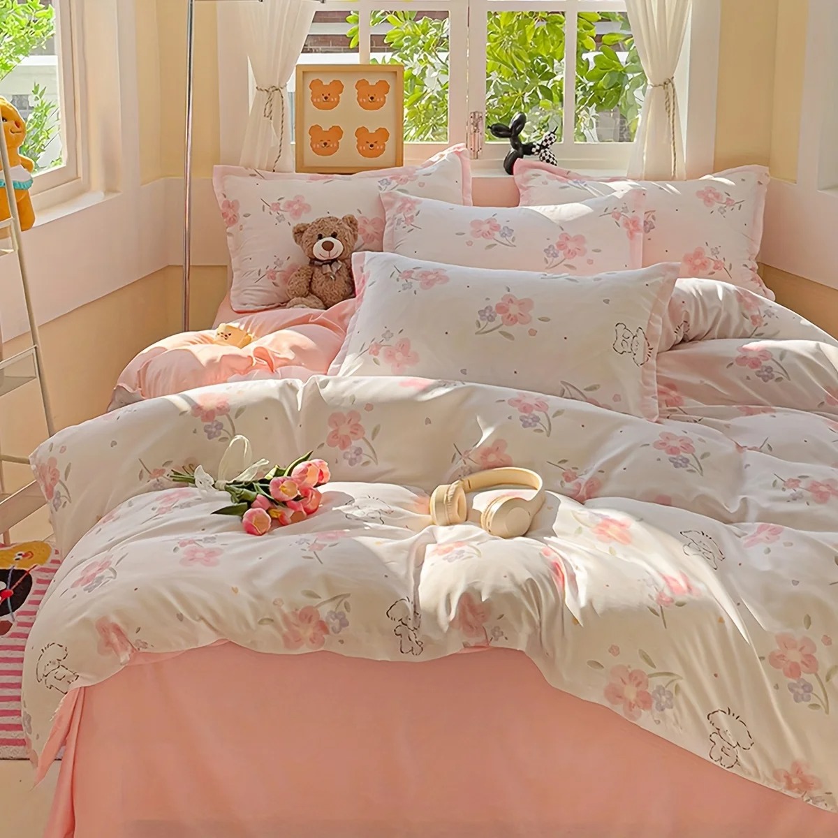 Duvet Cover Sets With Zipper - طقم غطاء لحاف مطبوع بنقوش نباتية