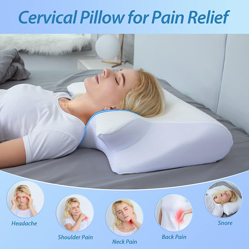 Memory Foam Orthopedic Pillow Neck Pain - وسادة عنق جديدة من الفوم الذاكر