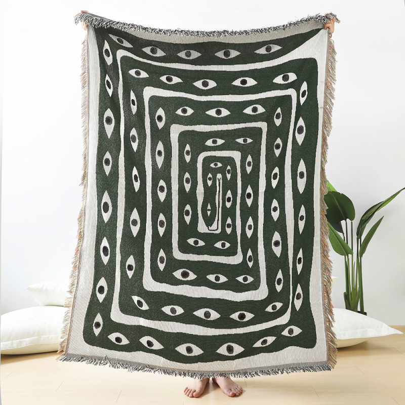 Boho Throw Blanket Fringe - المنسوجات مدينة Ins العين ثعبان رمي