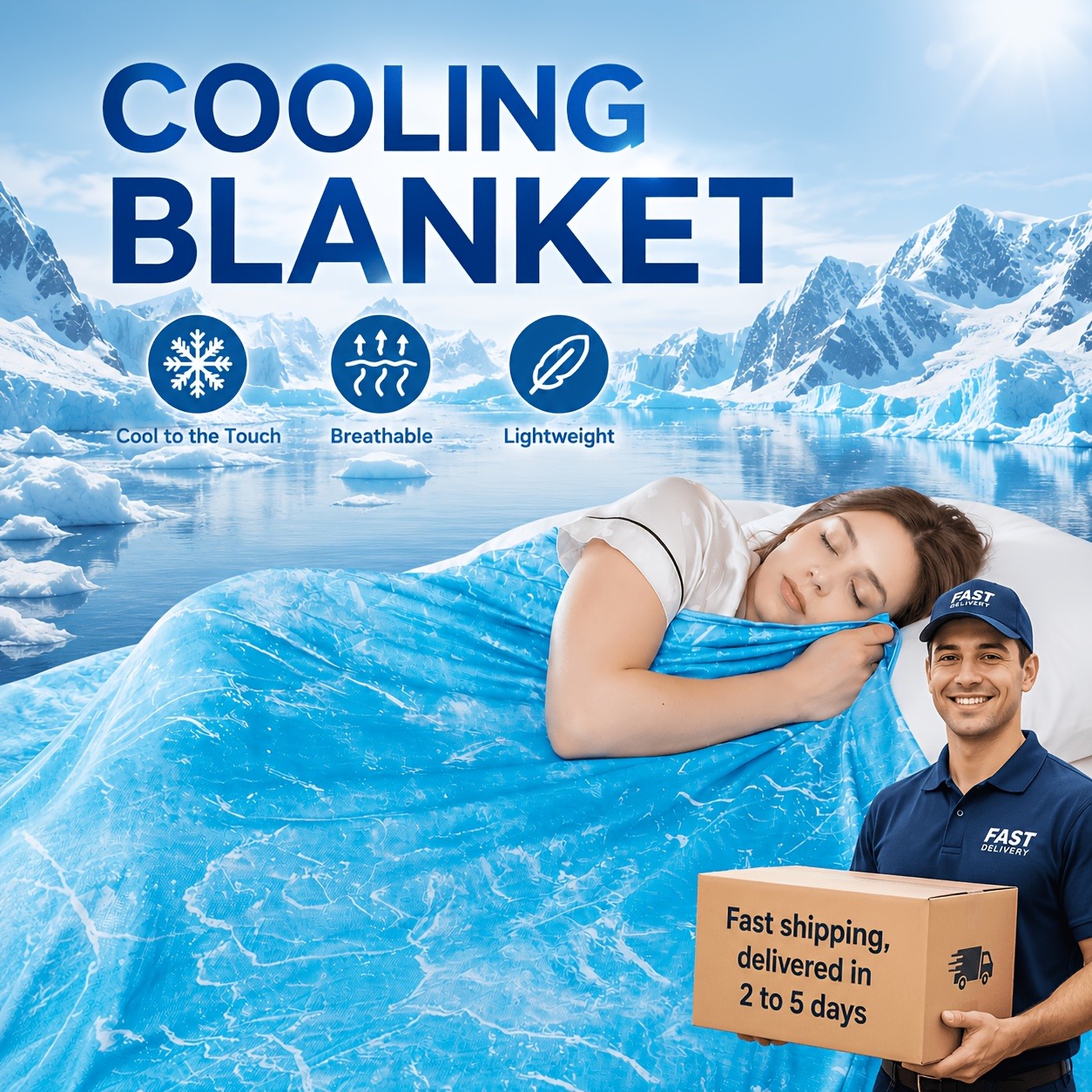 Cooling Blanket Hot Sleepers - بطانية تبريد مناسبة للنوم في الأجواء