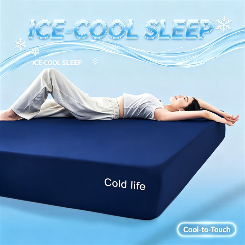 Fitted Bed Sheets Deep Pocket - ملاءة سرير مبردة بملمس بارد، قماش