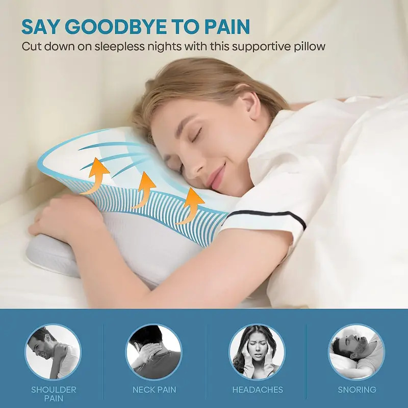 Memory Foam Orthopedic Pillow Neck Pain - وسادة طبية بدون رائحة لتخفيف آلام