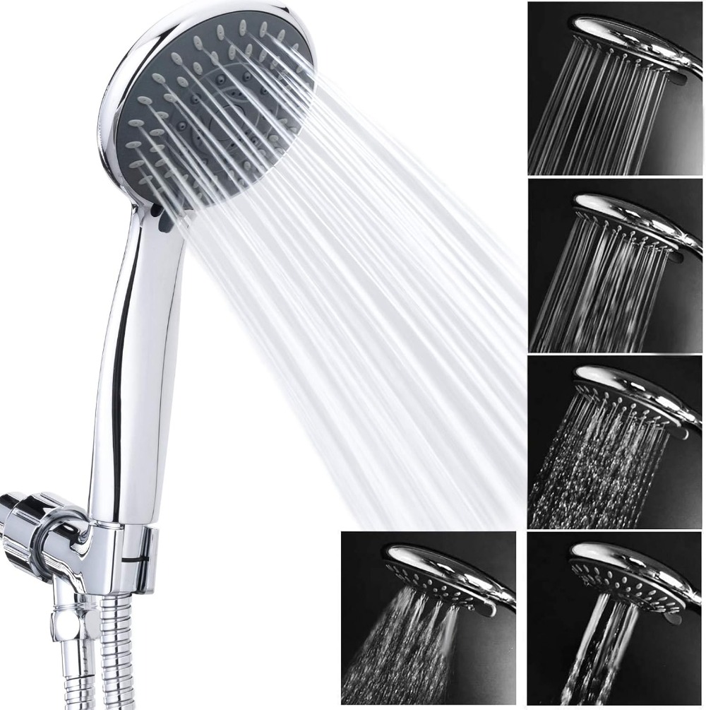 رأس دش محمول عالي الضغط بخمسة  - مراجعة High Pressure Shower Head Handheld وسعره