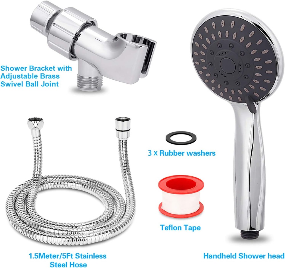 رأس دش محمول عالي الضغط بخمسة  - مراجعة High Pressure Shower Head Handheld وسعره