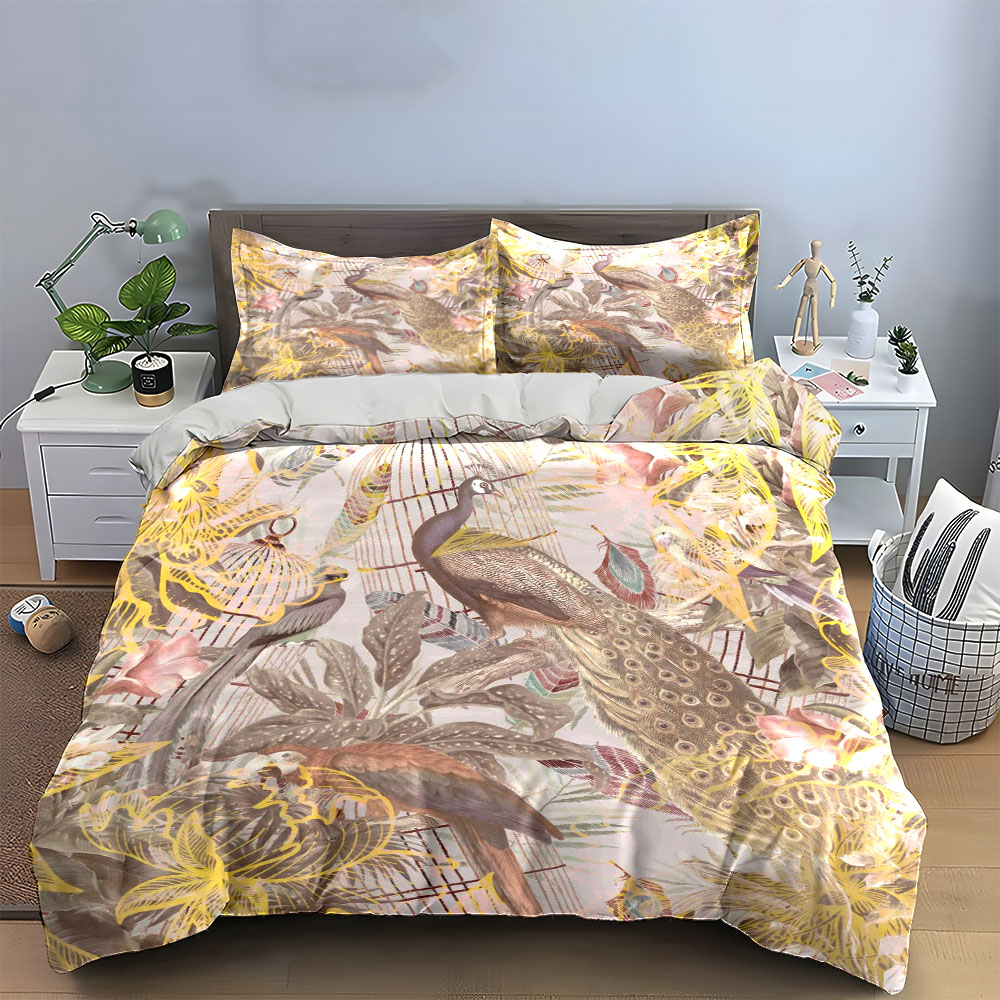 طقم أغطية سرير بتصميم قفص الطا - مراجعة Aesthetic Floral Duvet Cover وسعره