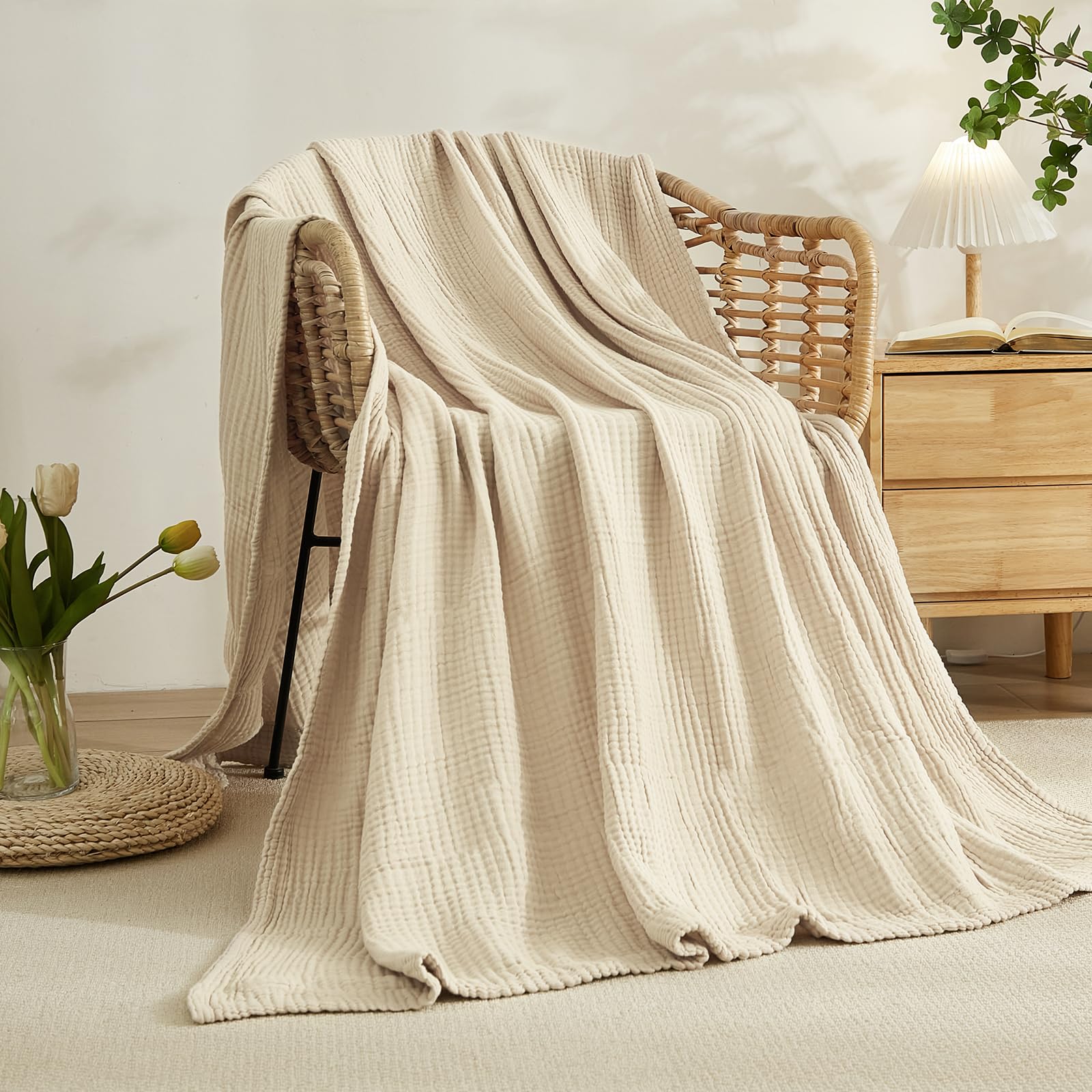 بطانية قطن 100% للسرير، بطانيا - مراجعة Muslin Cotton Bedspread وسعره