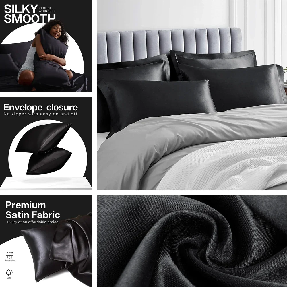 2 عبوة من كيس وسادة الساتان لل - مراجعة Satin Silk Pillowcase Hair Skin وسعره