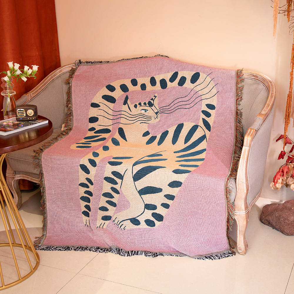 المنسوجات مدينة Ins الوردي فتا - مراجعة Boho Throw Blanket Fringe وسعره