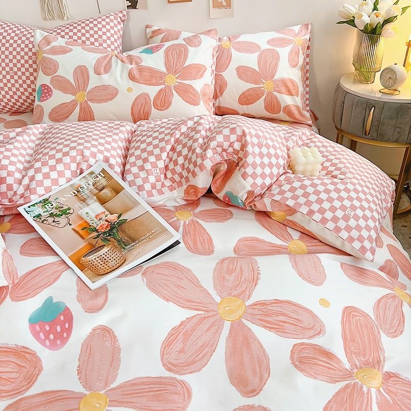 Ins الوردي الزهور الفراش مجموع - مراجعة Aesthetic Floral Duvet Cover وسعره
