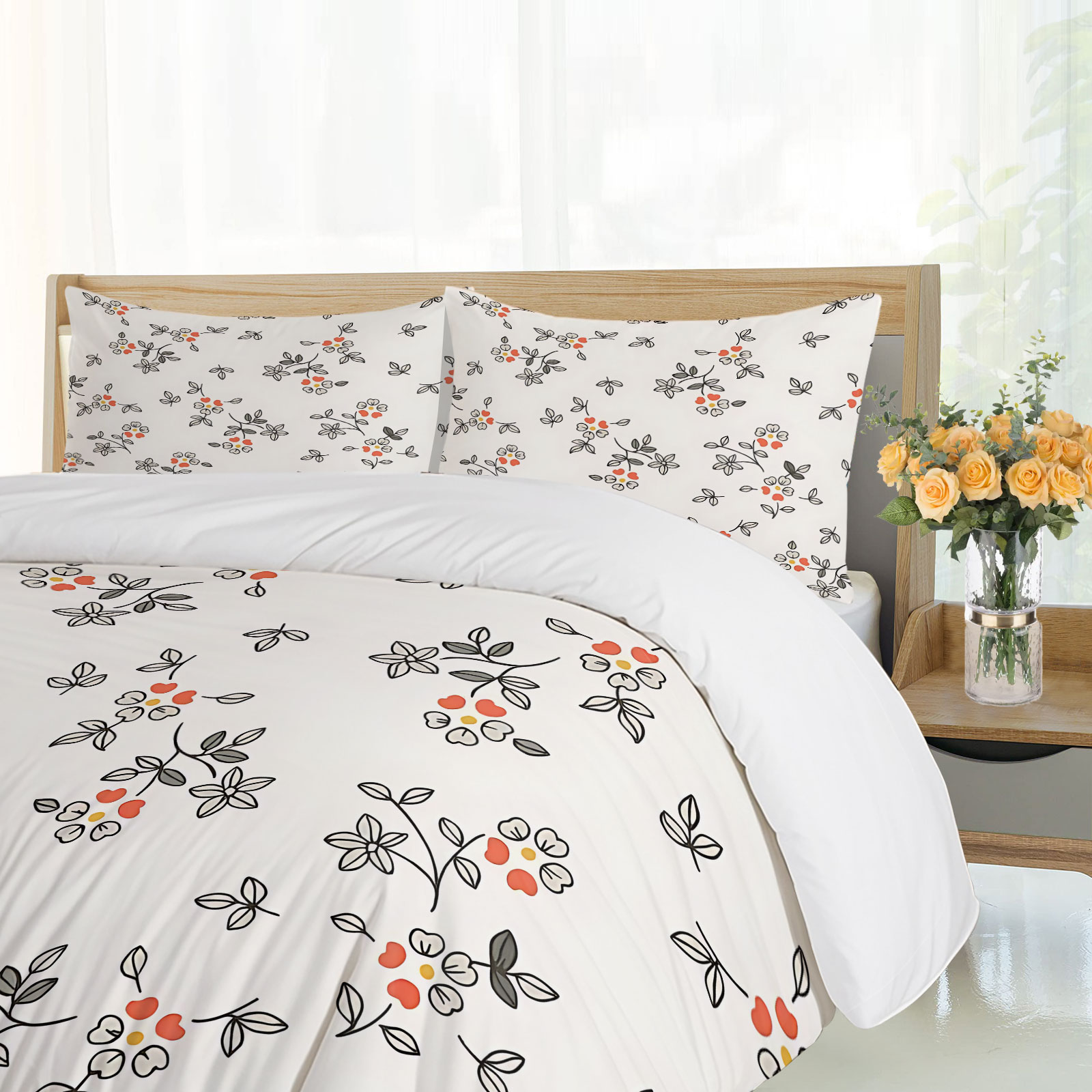 طقم غطاء لحاف بسيط مكون من قطع - مراجعة Aesthetic Floral Duvet Cover وسعره