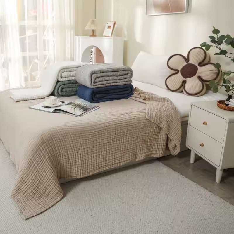 بطانيات قطنية من 6 طبقات خفيفة - مراجعة Muslin Cotton Bedspread وسعره