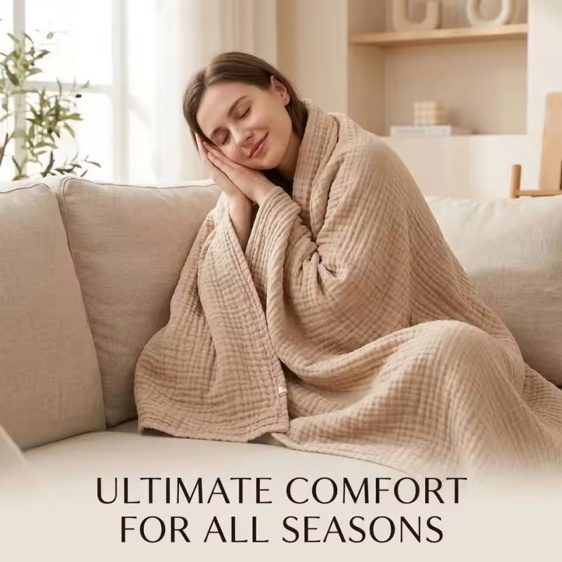بطانيات قطنية من 6 طبقات خفيفة - مراجعة Muslin Cotton Bedspread وسعره
