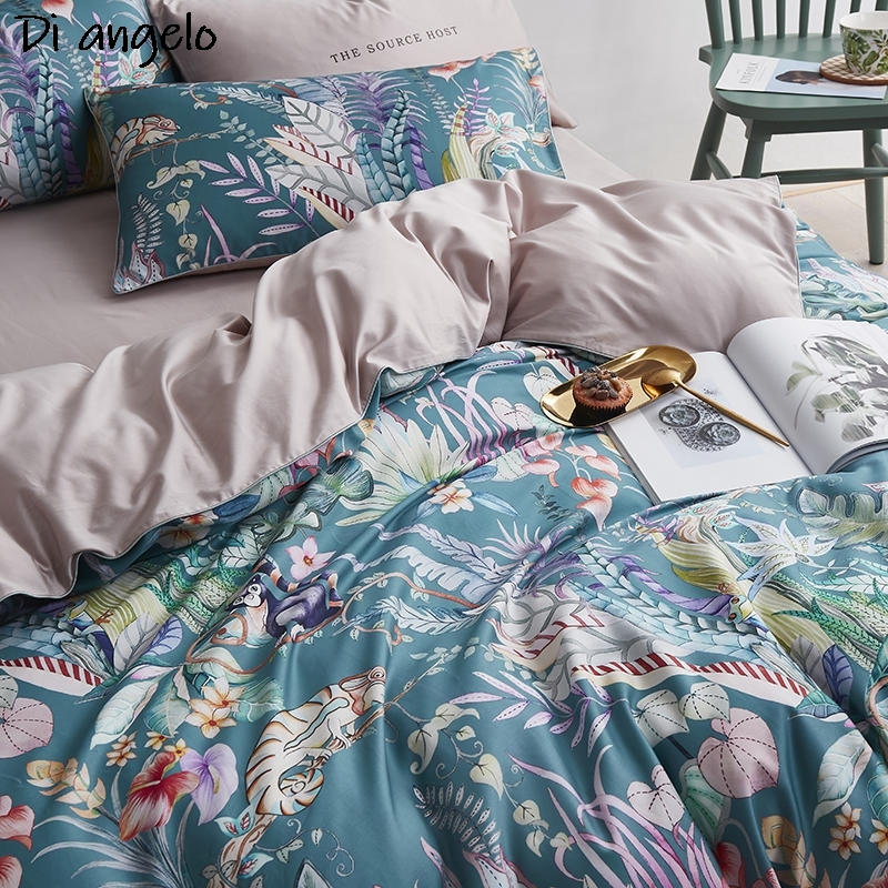 600TC 4 قطع من مجموعات الفراش  - مراجعة Aesthetic Floral Duvet Cover وسعره