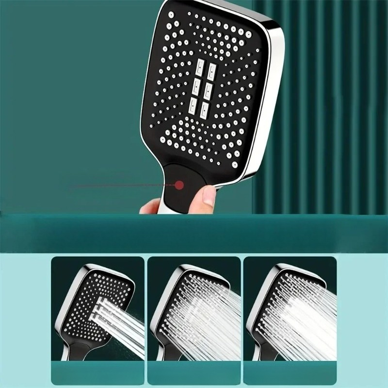 رأس دش يدوي مربع الشكل بثلاثة  - مراجعة High Pressure Shower Head Handheld وسعره