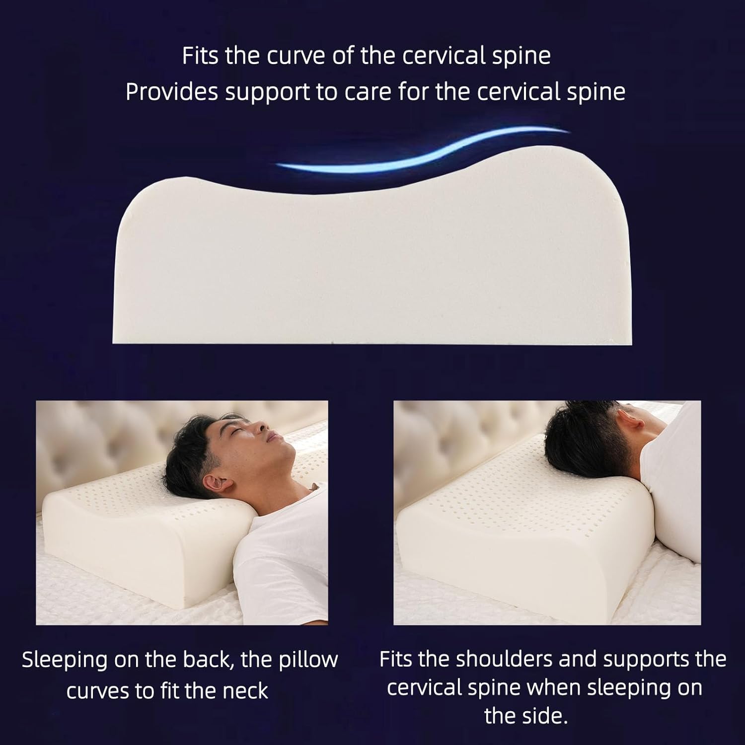 وسادة من اللاتكس الطبيعي التاي - مراجعة Memory Foam Orthopedic Pillow Neck Pain وسعره