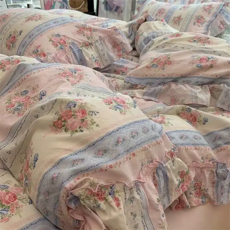 الكورية نمط الأميرة الأزهار طق - مراجعة Aesthetic Floral Duvet Cover وسعره