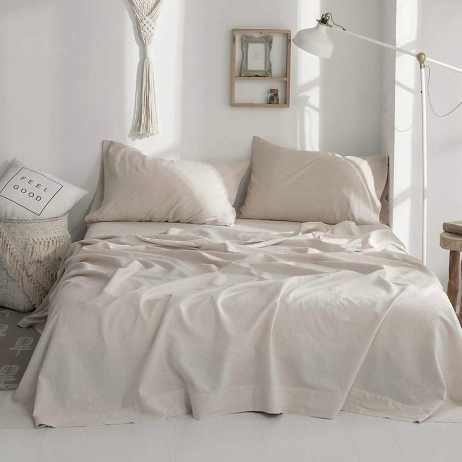 ملاءات سرير ناعمة 100% كتان، ط - مراجعة Fitted Bed Sheets Deep Pocket وسعره