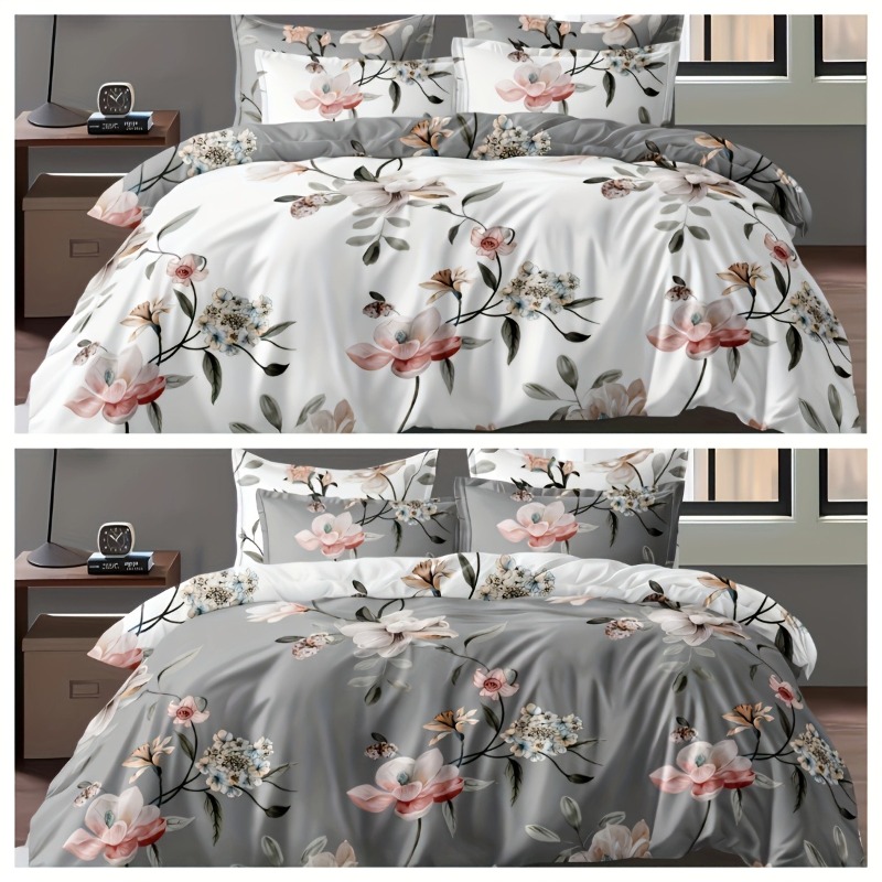 طقم غطاء لحاف أخضر بنقشة زهور  - مراجعة Aesthetic Floral Duvet Cover وسعره