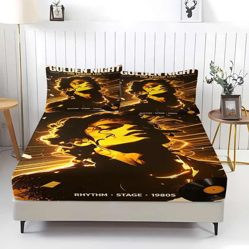 طقم ملاءات سرير مطاطية بطبعة ا - مراجعة Fitted Bed Sheets Deep Pocket وسعره