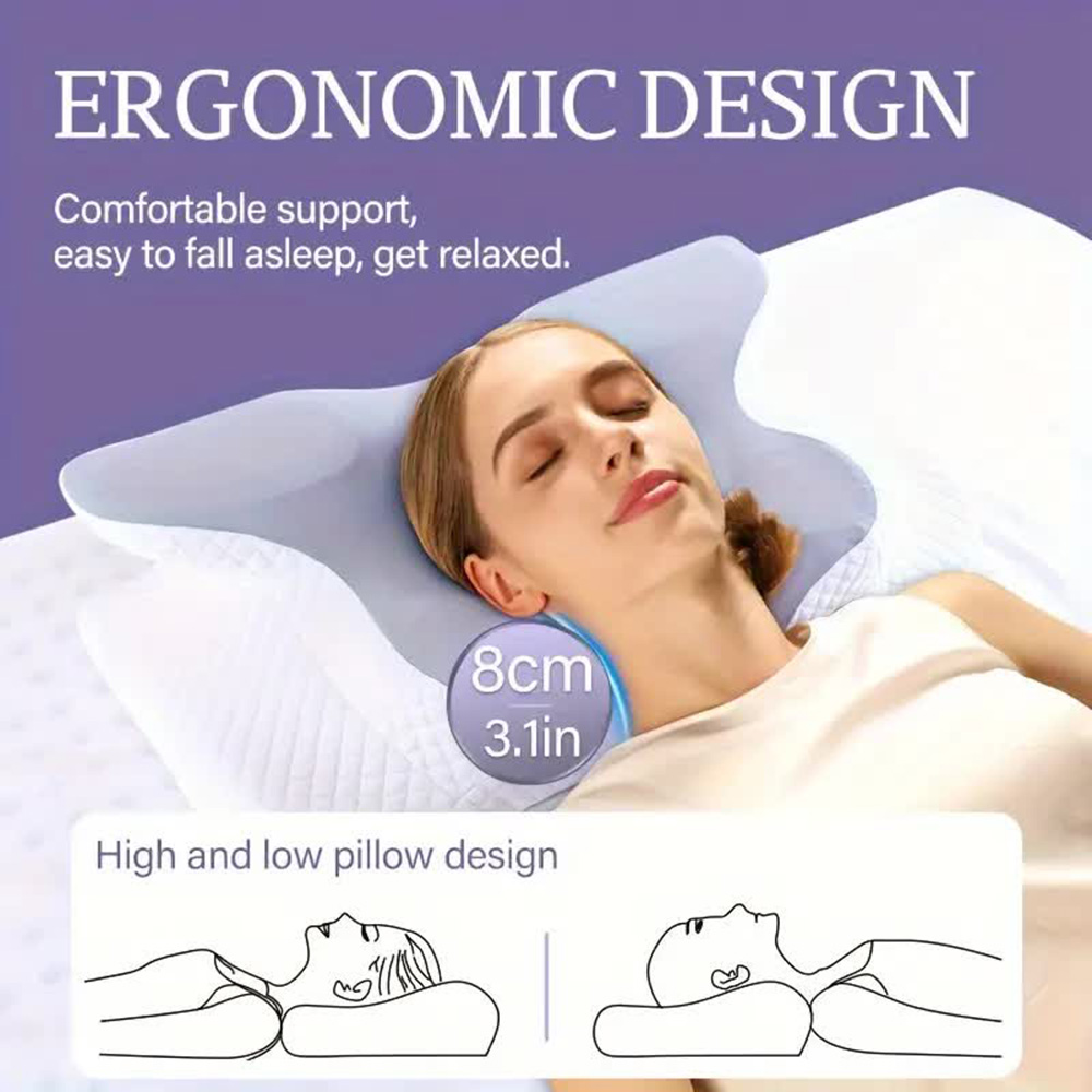 وسائد من الفوم الميموري على شك - مراجعة Memory Foam Orthopedic Pillow Neck Pain وسعره