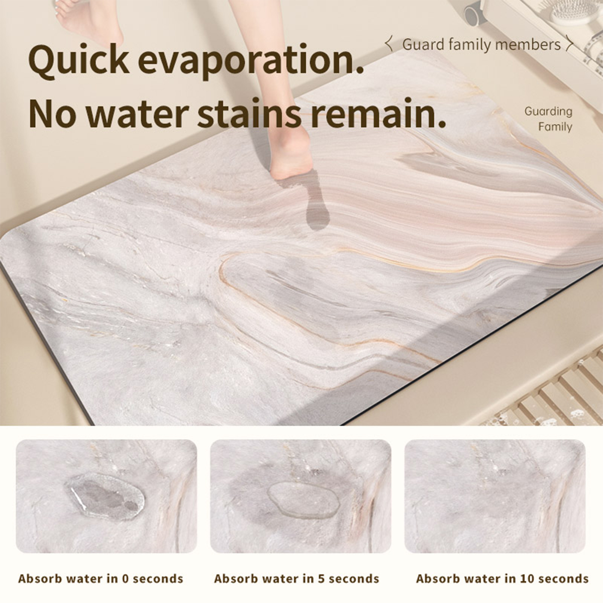 دياتومي الأرض حمام حصيرة الحما - مراجعة Quick Dry Diatomite Bath Mat وسعره