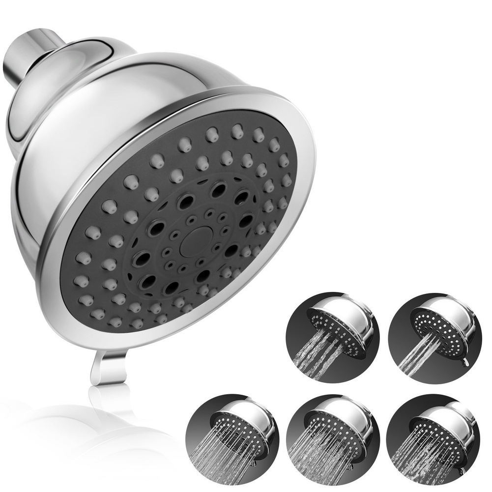 رأس دش حمام قابل للتعديل بـ 5  - مراجعة High Pressure Shower Head Handheld وسعره