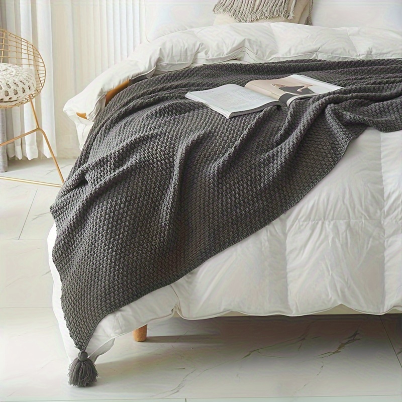 بطانية بوهو محبوكة للزينة مع ش - مراجعة Boho Throw Blanket Fringe وسعره