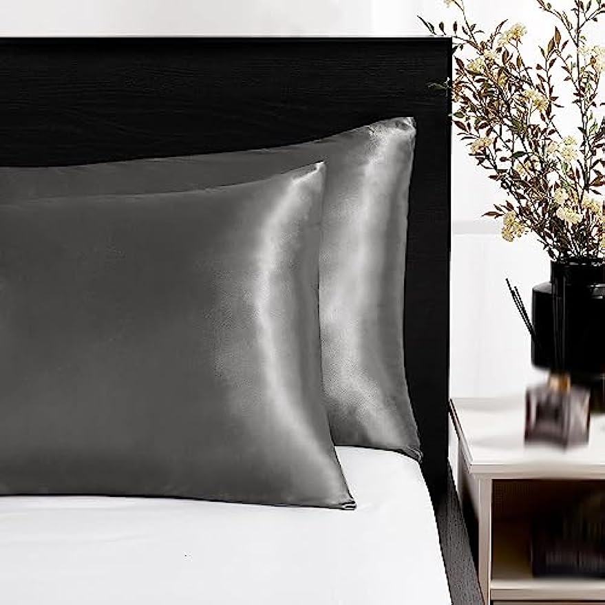 قطعتان من أغطية الوسائد المصنو - مراجعة Satin Silk Pillowcase Hair Skin وسعره