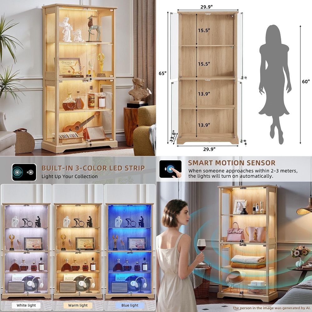 خزانة عرض زجاجية بتصميم ريفي م - مراجعة Lighting وسعره