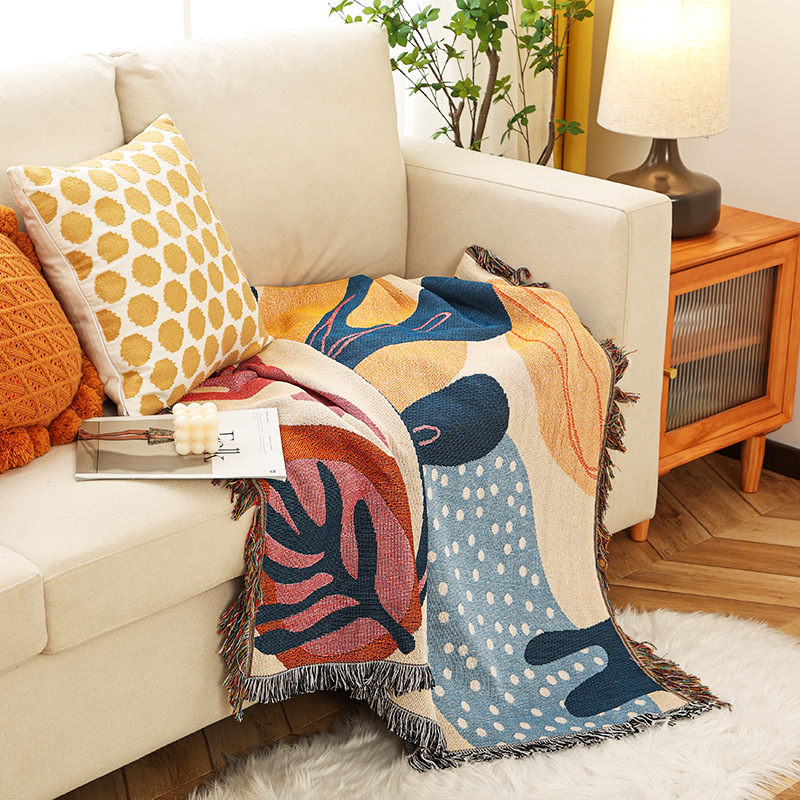 نسيج مدينة Ins Alice نمط نبات  - مراجعة Boho Throw Blanket Fringe وسعره