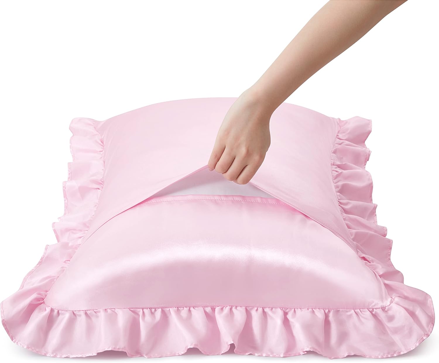 قطعتان من أغطية الوسائد المصنو - مراجعة Satin Silk Pillowcase Hair Skin وسعره