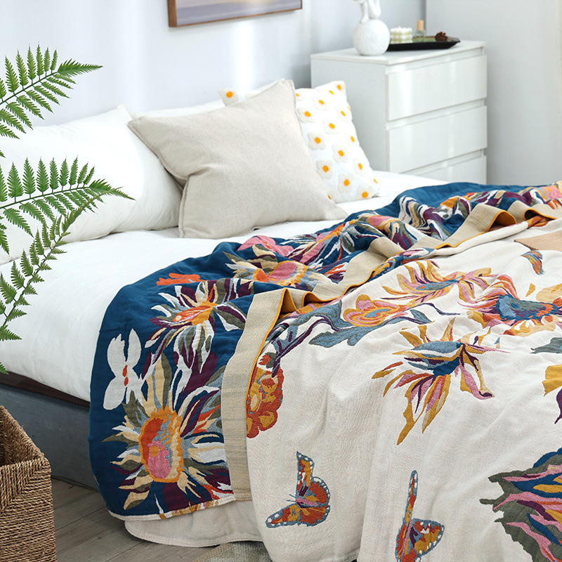 بطانية قطنية بسيطة مع شاش موسل - مراجعة Muslin Cotton Bedspread وسعره