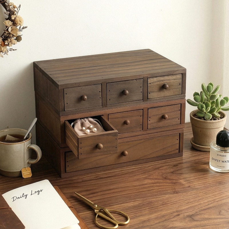 صندوق تخزين خشبي للمكتب، رف لر - مراجعة Storage & Organization وسعره