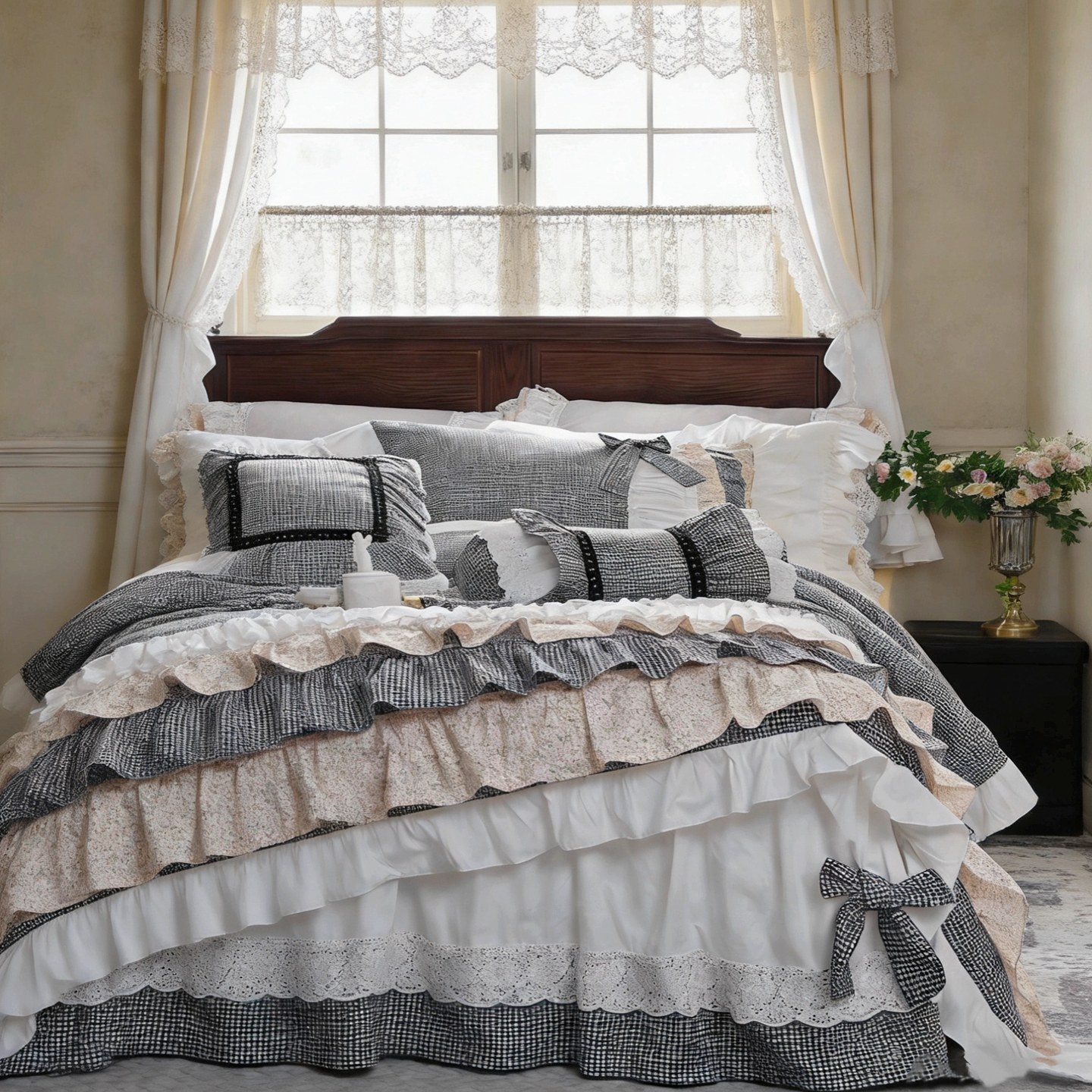 طقم أغطية سرير بتصميم ريفي أني - مراجعة Aesthetic Floral Duvet Cover وسعره