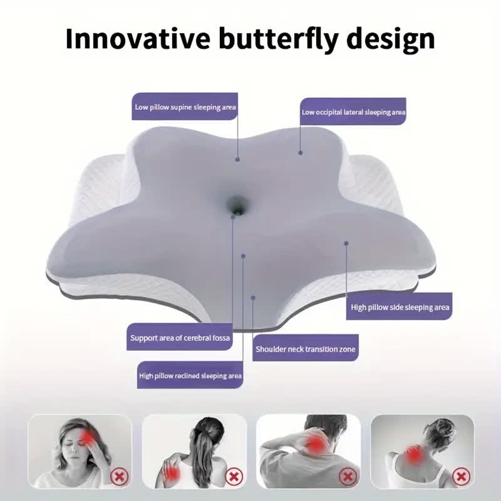 الوسائد رغوة الذاكرة فراشة على - مراجعة Memory Foam Orthopedic Pillow Neck Pain وسعره